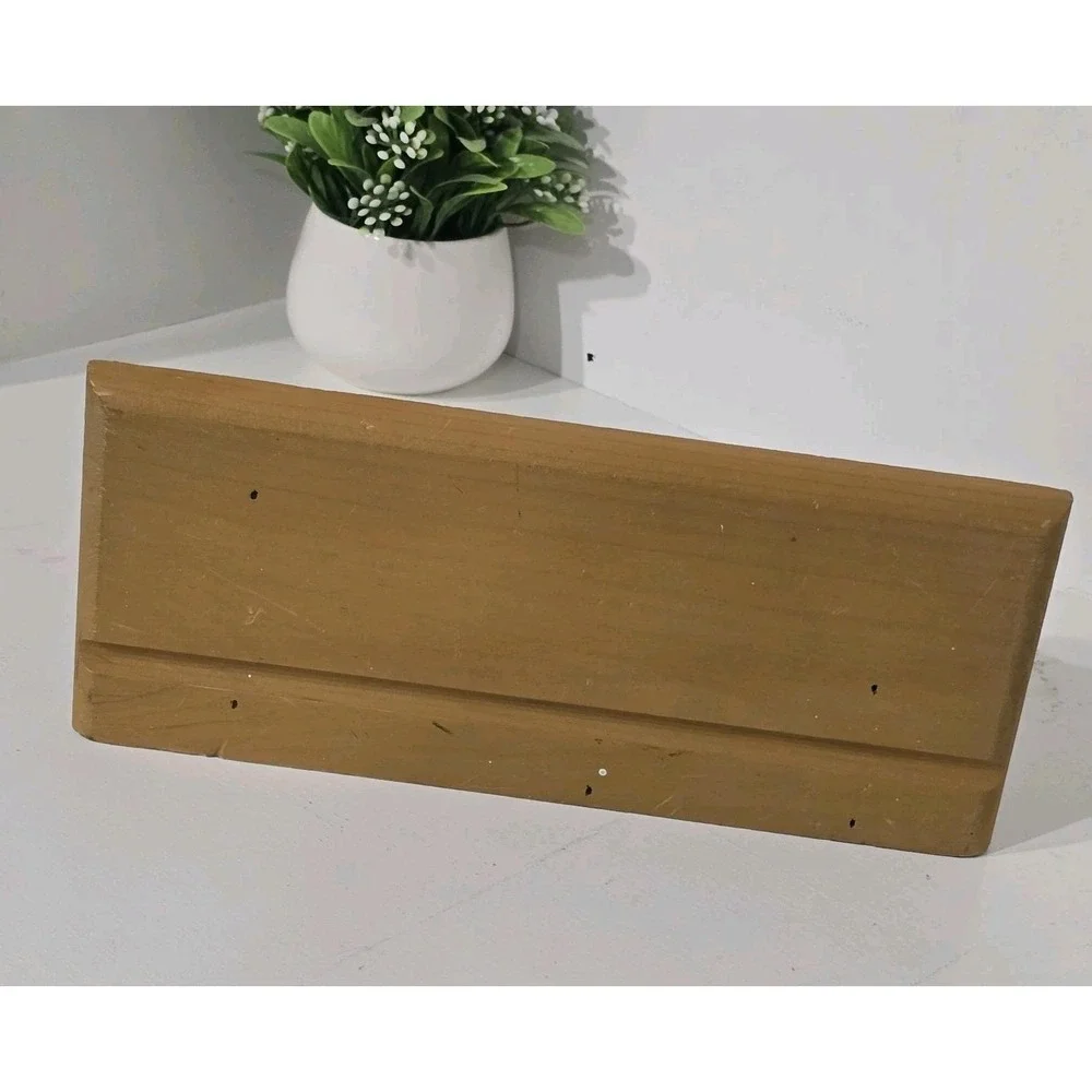 Vintage Wooden Wall Shelf Heart Cutout Cottagecore Plate Holder 12